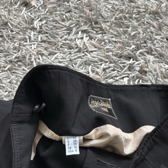 Jean Paul Gaultier Femme Skirt Pocket Black Buttons Wool Sz 8 US *VINTAGE*❤️ - Picture 9 of 12